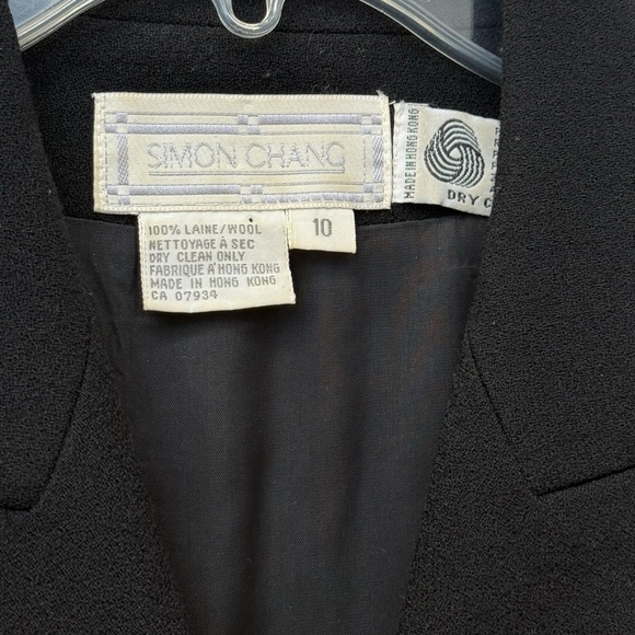 SOLD Vintage 90s Wool Overcoat Women’s Size 10 Black Lined Simon Chang - Picture 10 of 10